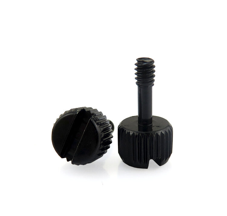 Screw Retention Feature Slotted Knurled Thumb Screw with Anti-Loose/Retention Feature - Non ...