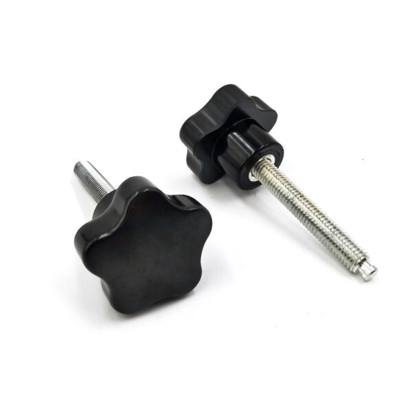 H0784b483676549939faaeb77806a31c0d Plastic Star Head Screw Bolts Clamping Knobs Grips Black, Medical Instrument Thumbscrew