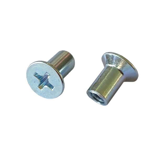 Countersunk Phillips Female Barrel Nut, Binding Barrel