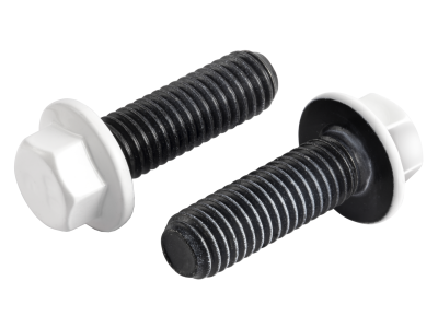 M8X25 外六角法兰螺栓 加硬达克罗黑色500H头部烤白色